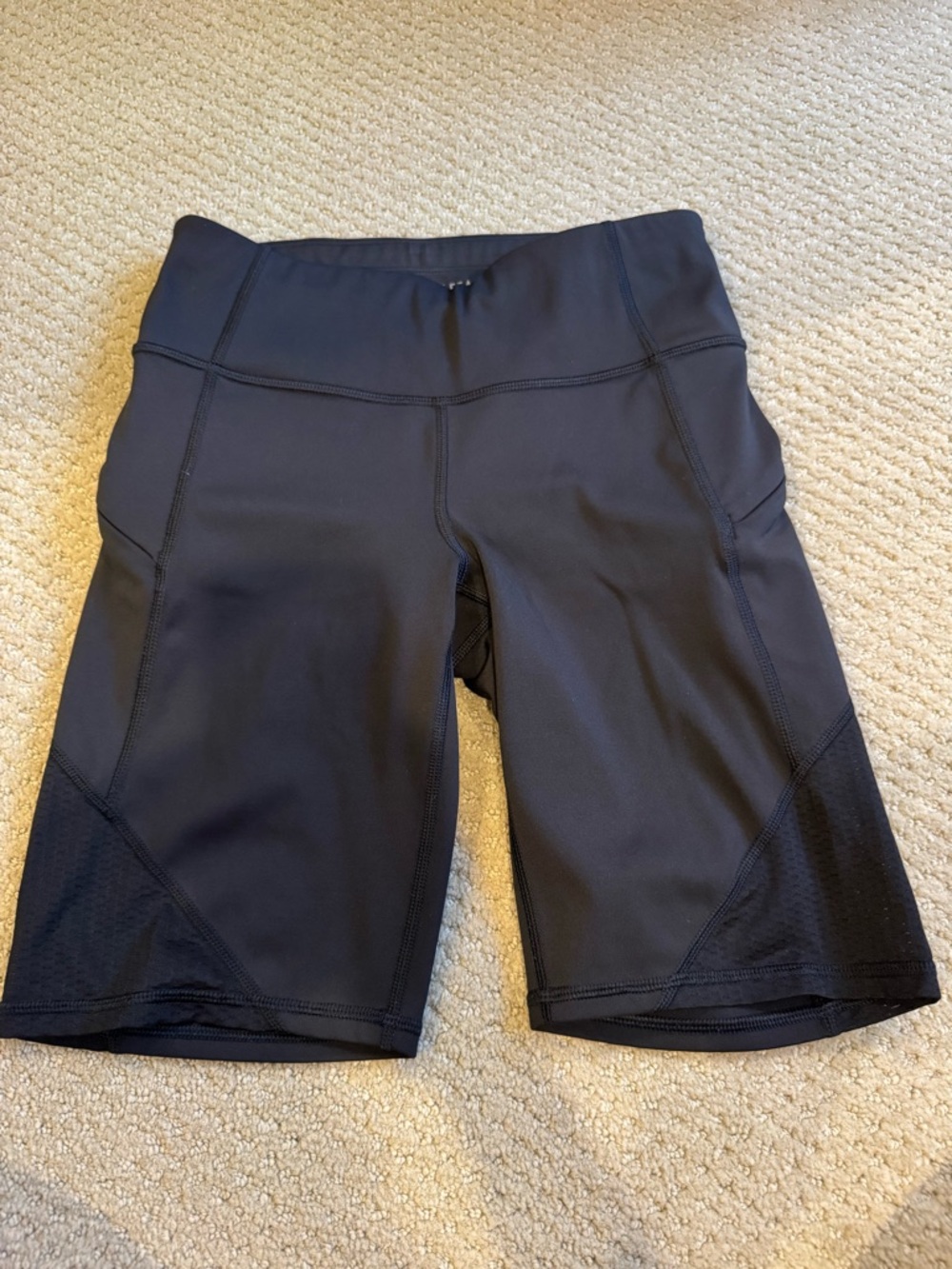 Athleta Black High-Rise Bike Shorts with Side Panels